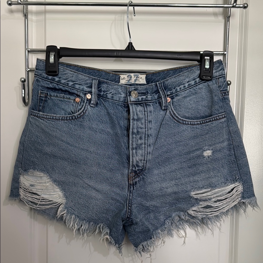 We The Free Blue Vintage Cut-Off Jean Shorts